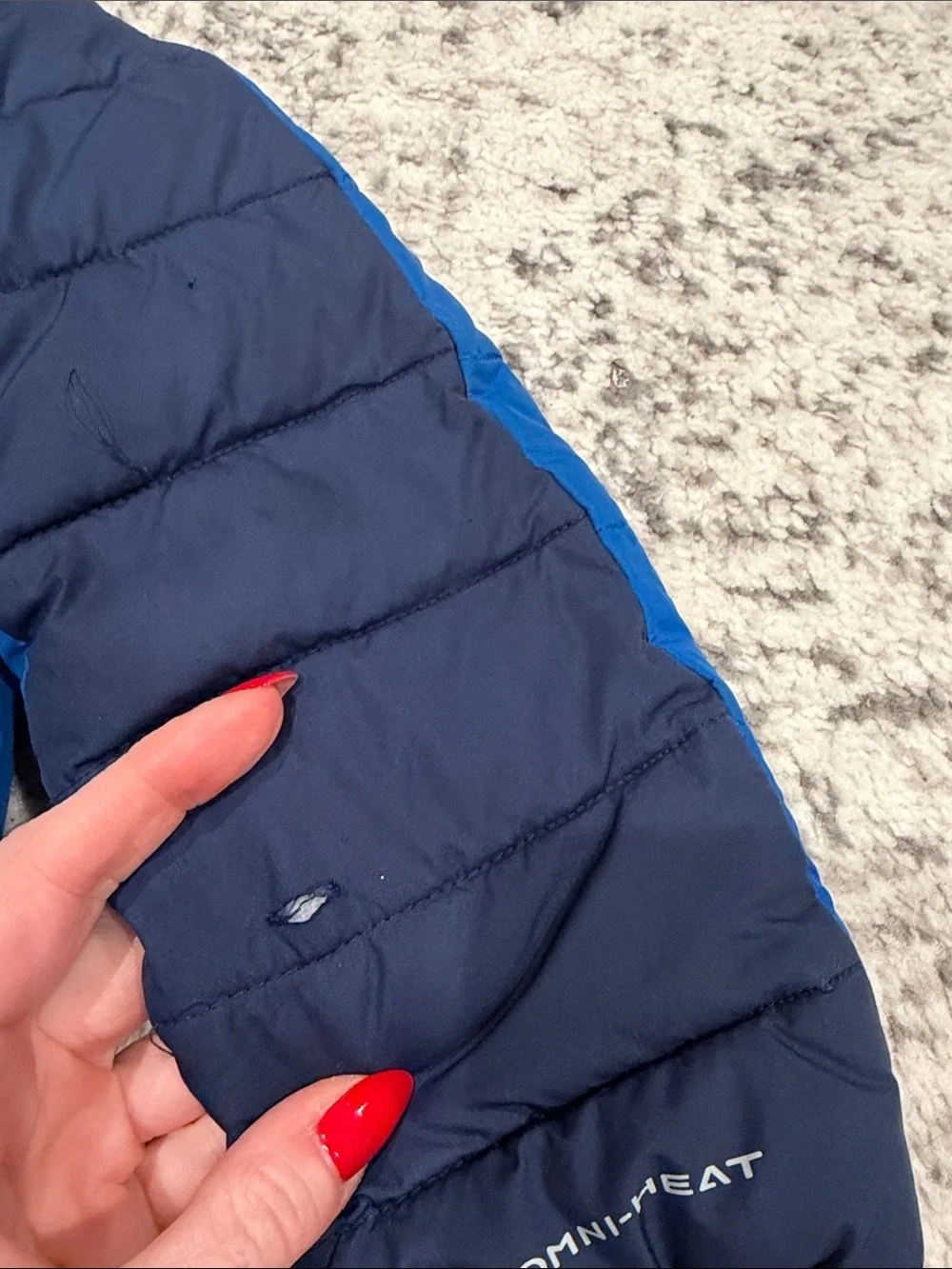 Columbia Two-Tone Blue Hooded Puffer Jacket for Kids